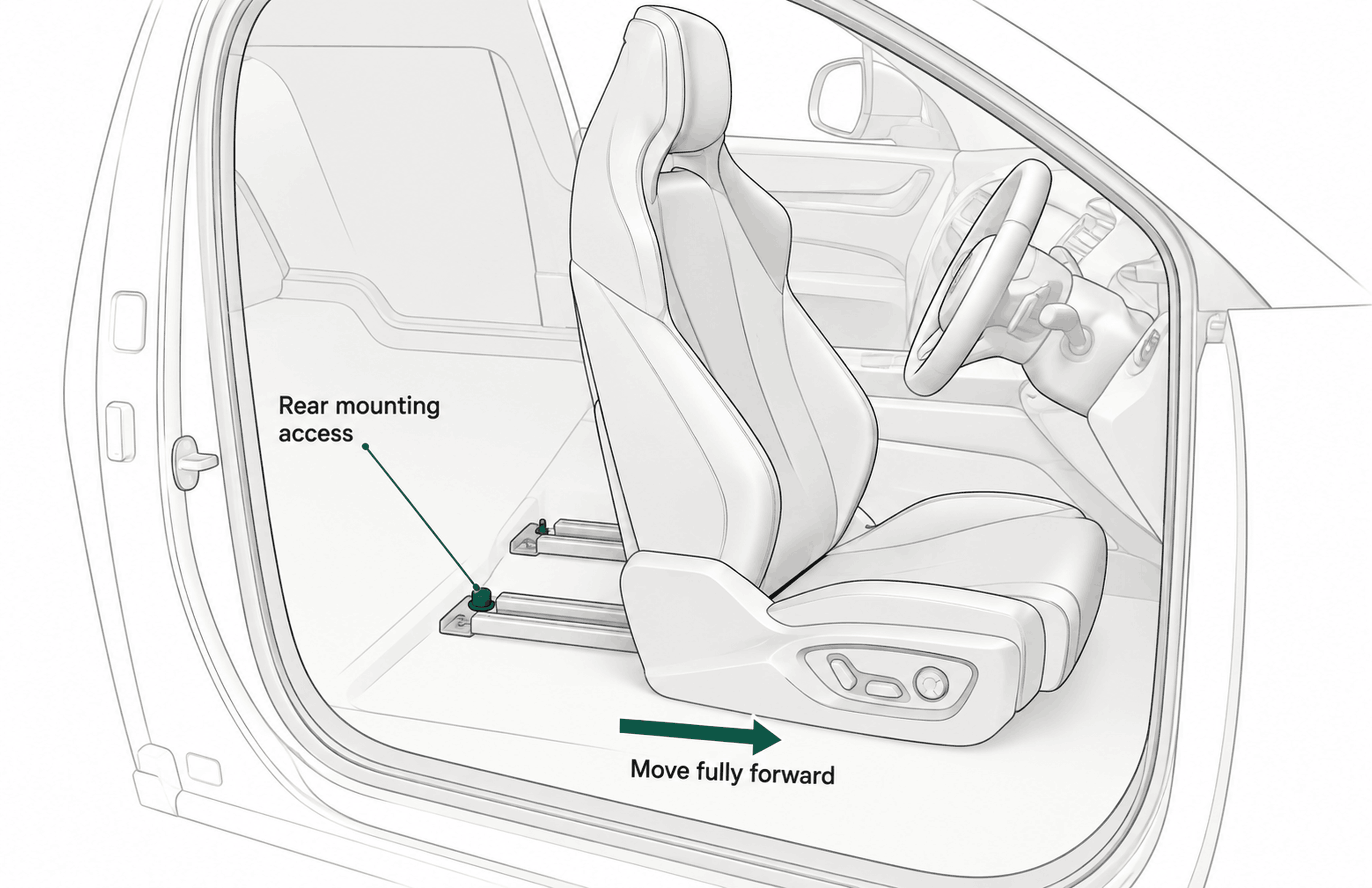 Seat position and rear mounting access